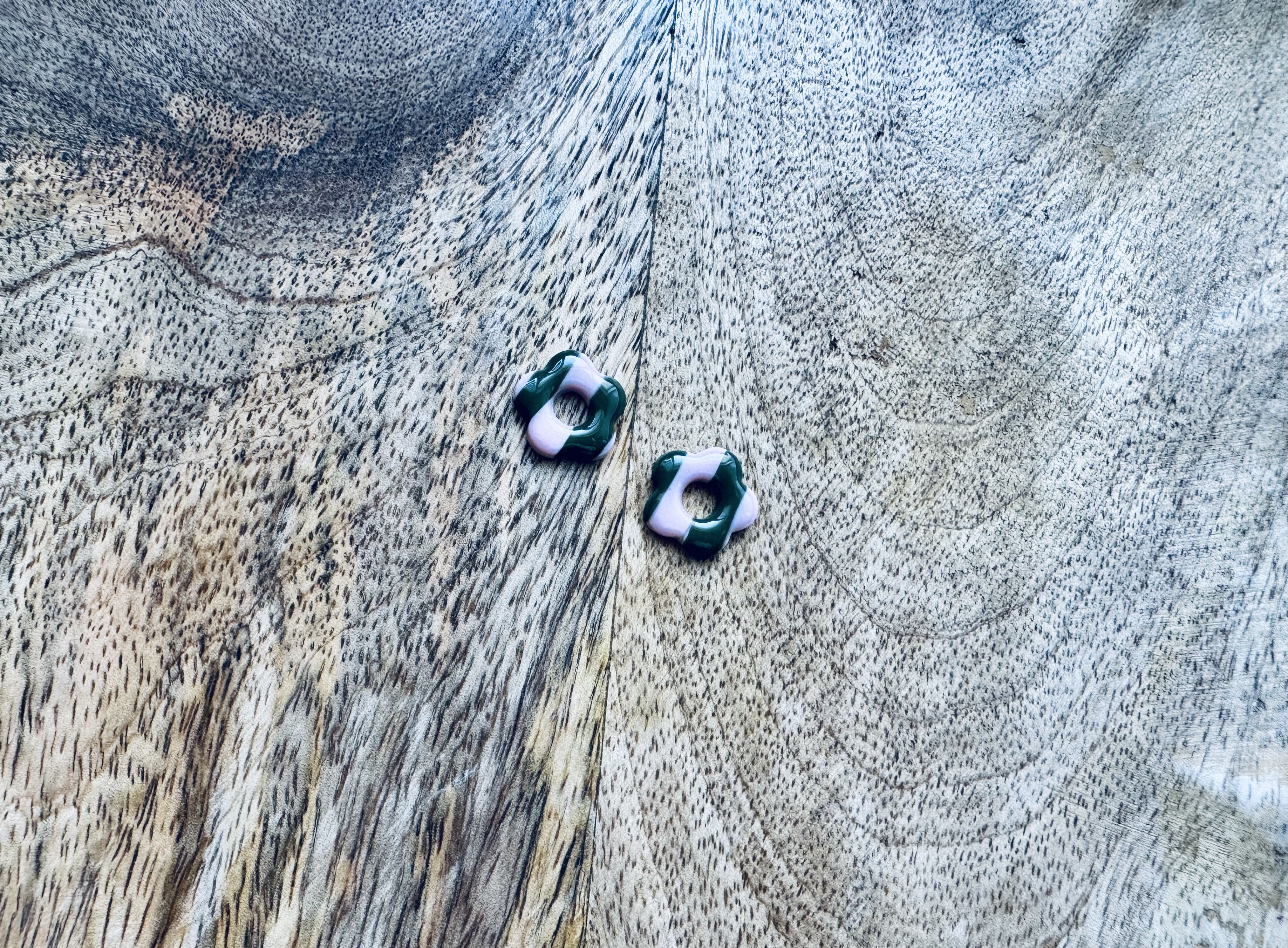 Les marinières rose / vert olive